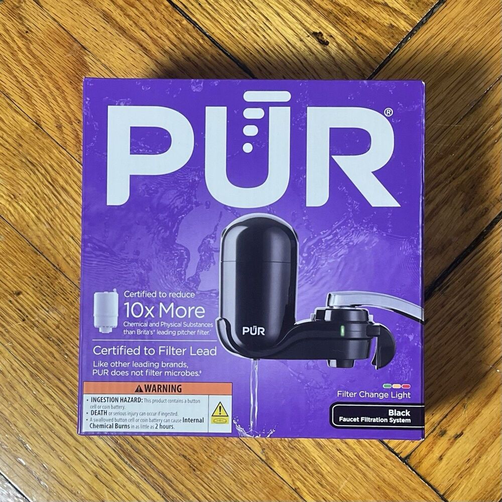 New PUR Faucet Mount Water Filtration System Black Vertical FM 2000B Filter